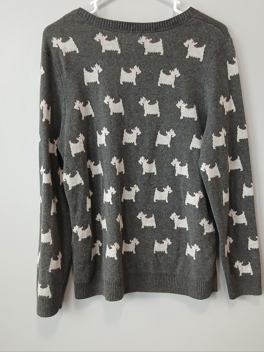 Charter Club Novelty Schnauzer Dog Print Sweater Women's Large - Picture 6 of 8